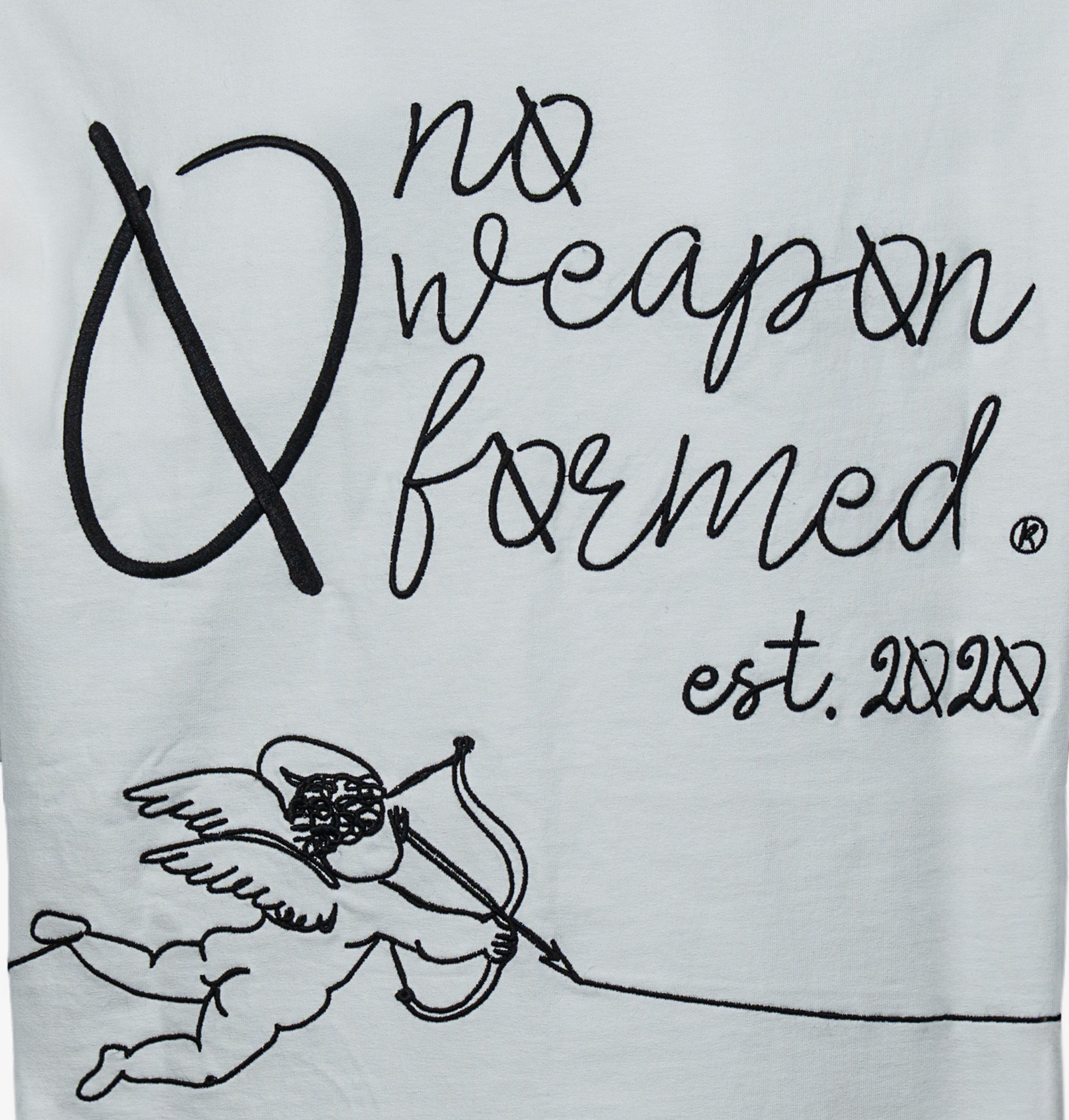 Embroidered String Angel Oversized Tee – No Weapon Formed Collection