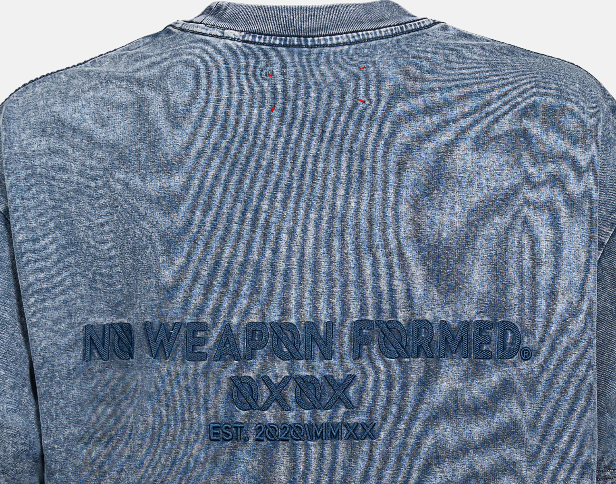 Washed Embroidered Logo Over Size Tee – No Weapon Formed Collection