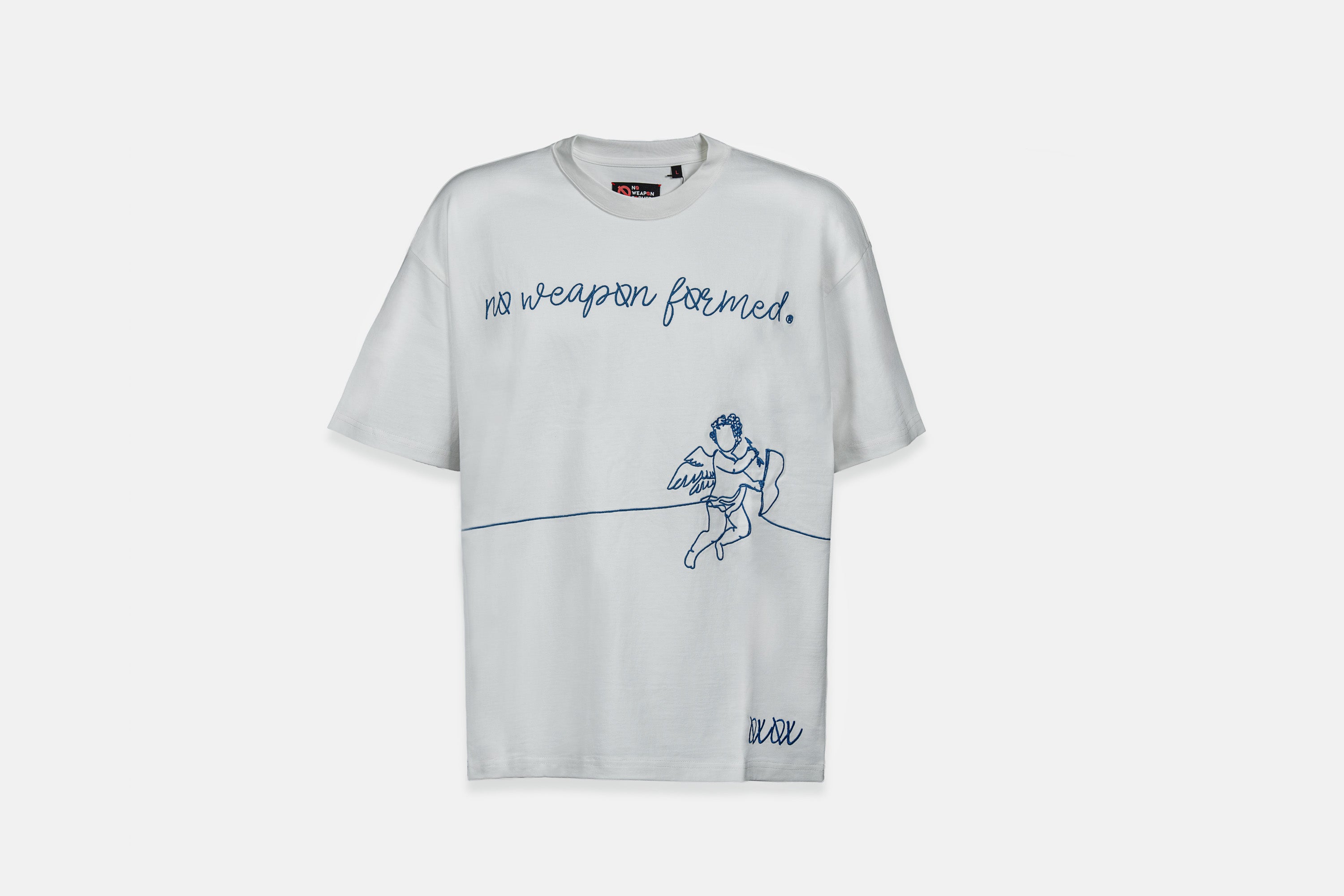 Embroidered String Angel Oversized Tee – No Weapon Formed Collection