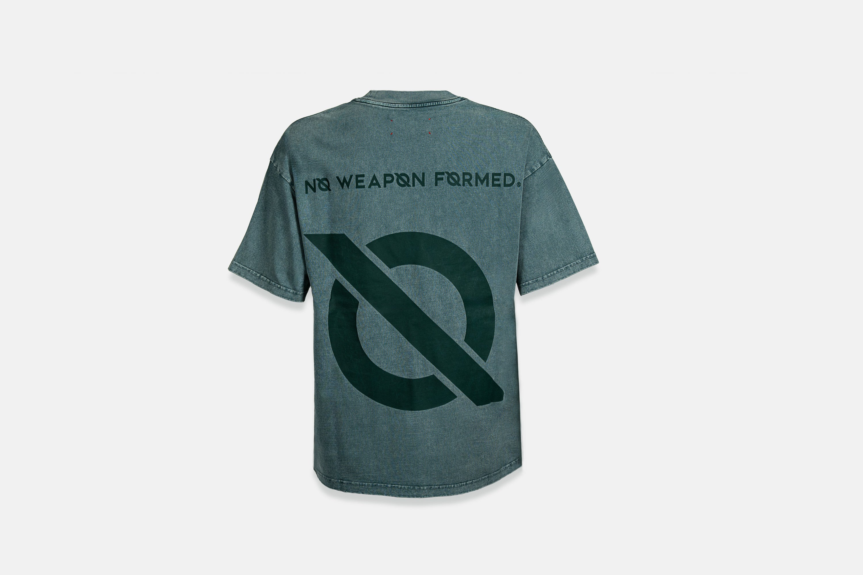 Washed Printed Logo Over Size Tee – No Weapon Formed Collection