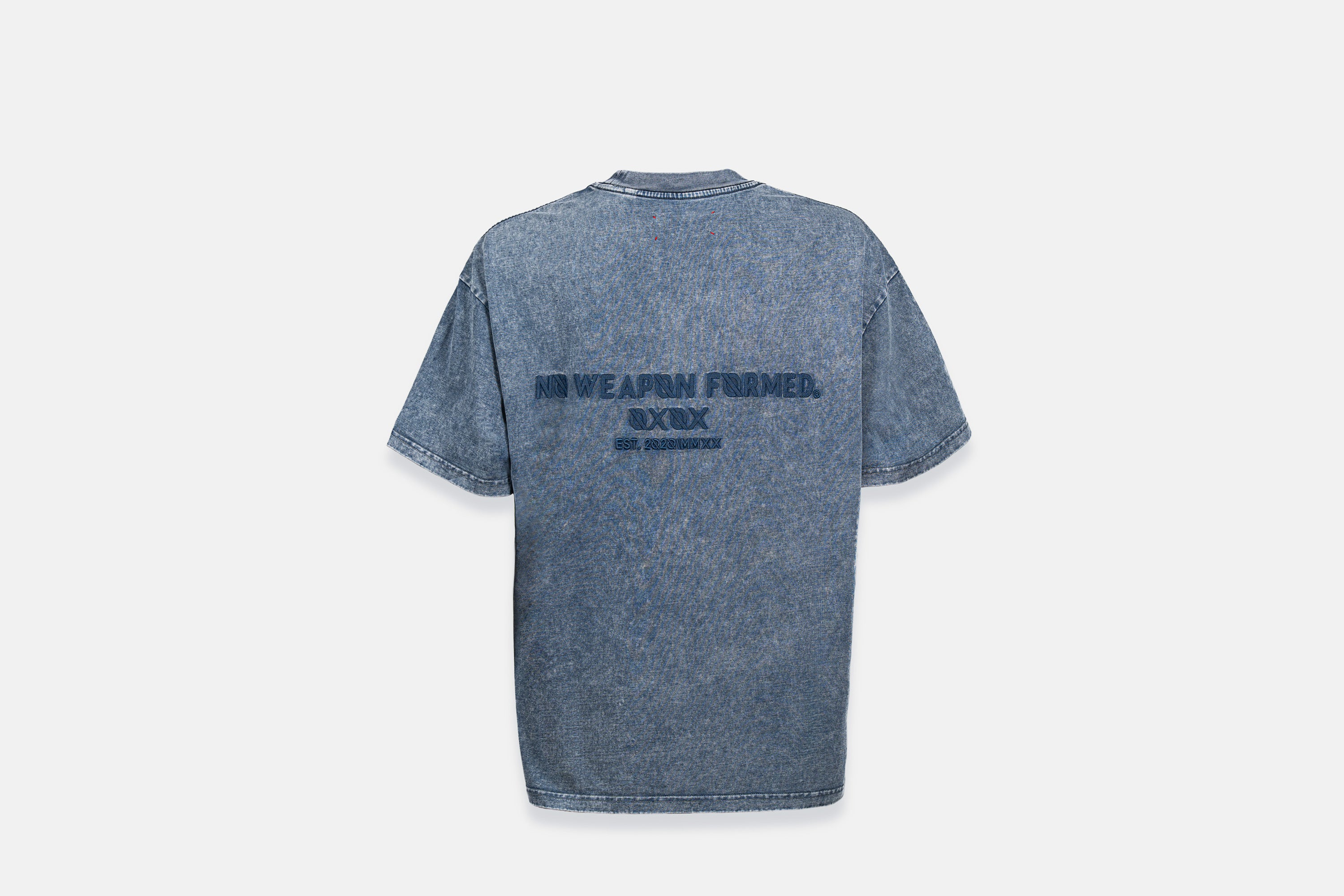 Washed Embroidered Logo Over Size Tee – No Weapon Formed Collection