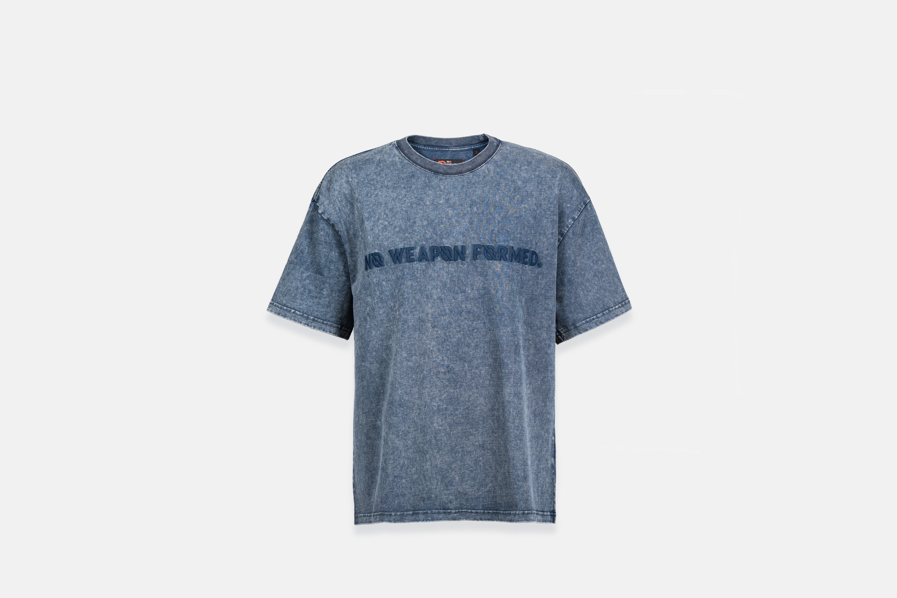 Washed Embroidered Logo Over Size Tee – No Weapon Formed Collection