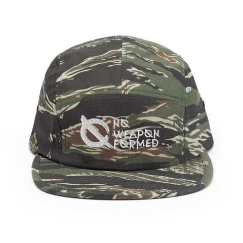 NO WEAPON FORMED ALL WHITE LOGO - Five Panel Camo Cap