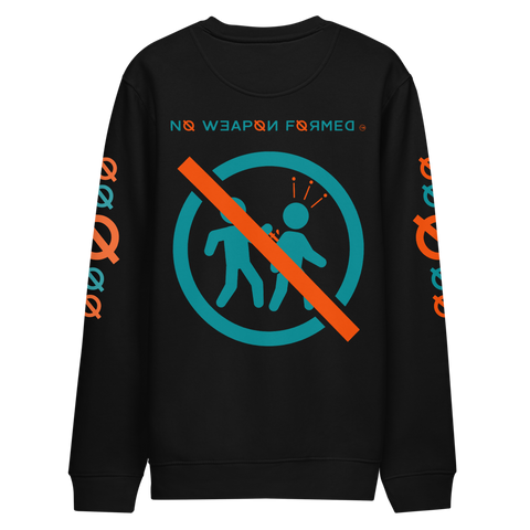 NO WEAPON FORMED 'BACKSTABBERS' Aqua Green/Orange - Unisex eco sweatshirt