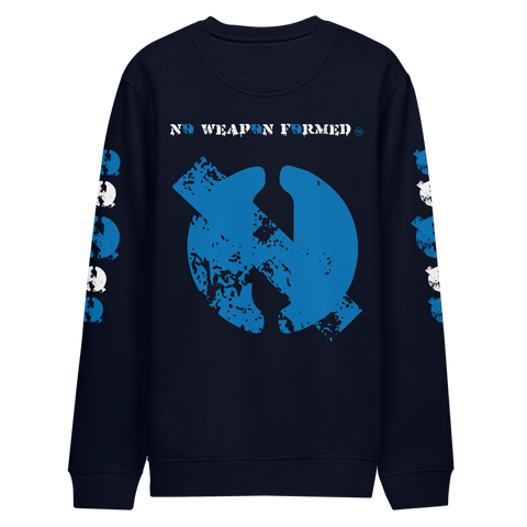 NO WEAPON FORMED DRIPPING BLUE/BLACK LOGO - Unisex eco sweatshirt