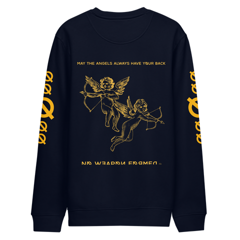 NO WEAPON FORMED 'ANGELS GOT YOUR BACK' YELLOW - Unisex eco sweatshirt