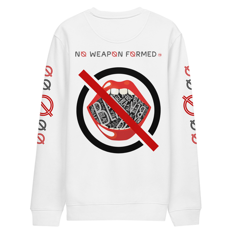 NO WEAPON FORMED 'GOSSIP' RED/BLACK/WHITE - Unisex eco sweatshirt