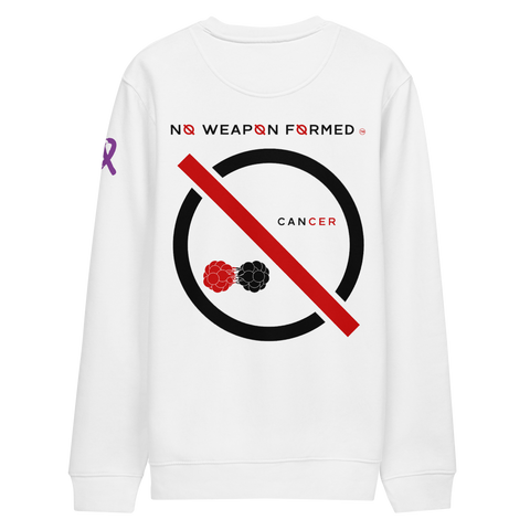 NO WEAPON FORMED 'CANCER' BLACK/WHITE/RED - Unisex eco sweatshirt