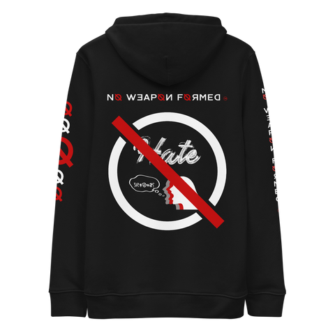 NO WEAPON FORMED 'HATE' WHITE/RED/BLACK - Unisex essential eco hoodie