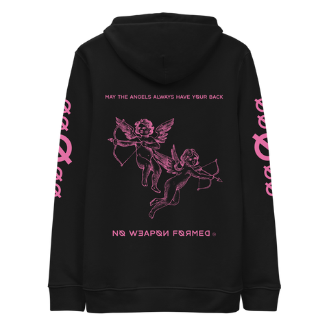 NO WEAPON FORMED 'ANGELS GOT YOUR BACK' PINK - Unisex essential eco hoodie