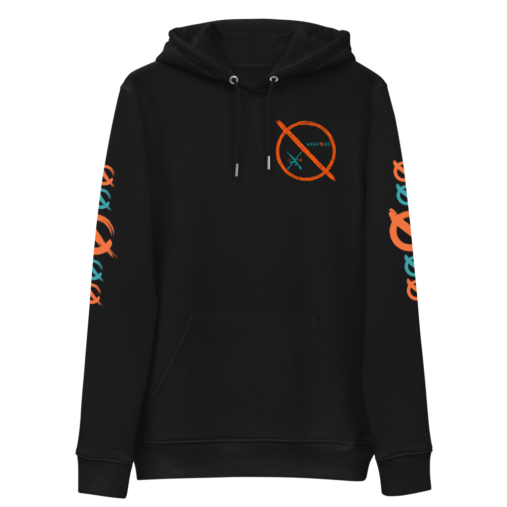 NO WEAPON FORMED GRENADE LAUNCHER ORANGE/GREEN - Unisex essential eco hoodie black front