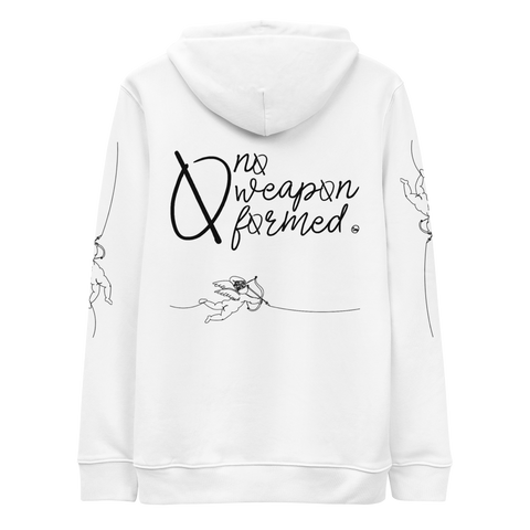 NO WEAPON FORMED "BOW & ARROW ANGELS" WHITE/BLACK - Unisex essential eco hoodie