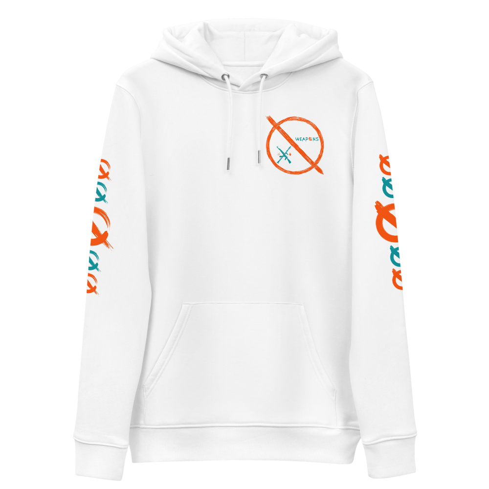 NO WEAPON FORMED GRENADE LAUNCHER ORANGE/GREEN - Unisex essential eco hoodie white front