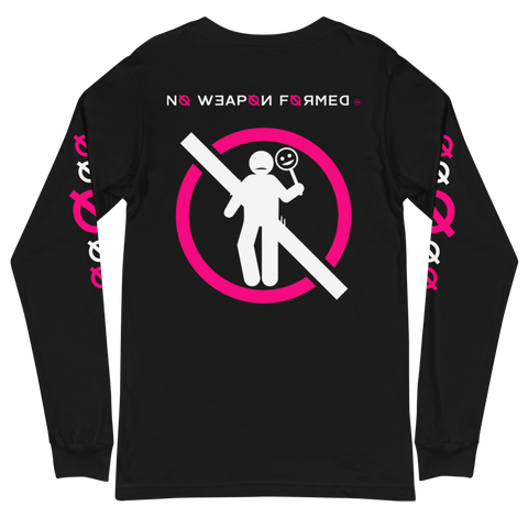 NO WEAPON FORMED 'TWO FACED PPL' HOT PINK/WHITE/BLACK - Unisex Long Sleeve Tee