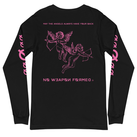 NO WEAPON FORMED 'ANGELS GOT YOUR BACK' PINK - Unisex Long Sleeve Tee