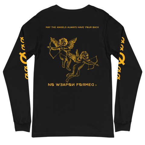 NO WEAPON FORMED 'ANGELS GOT YOUR BACK' YELLOW - Unisex Long Sleeve Tee