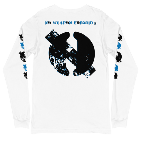 NO WEAPON FORMED DRIPPING BLUE/BLUE - Unisex Long Sleeve Tee