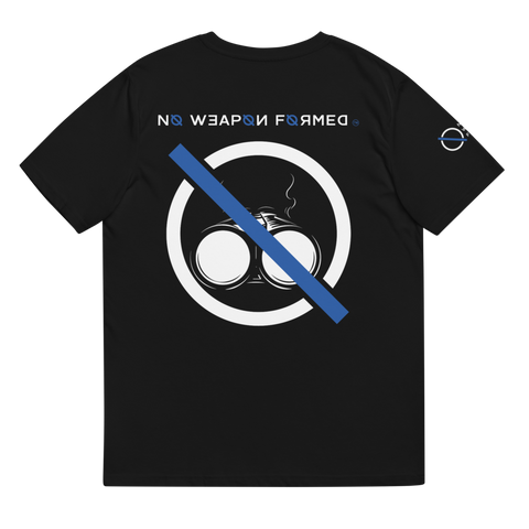 NO WEAPON FORMED 'SHOTGUN' BLUE/BLACK - Unisex organic cotton t-shirt