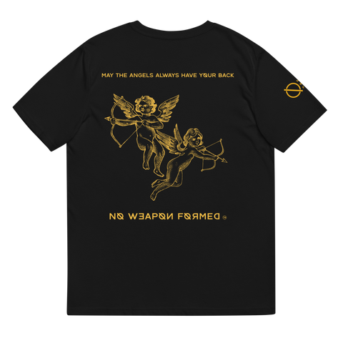 NO WEAPON FORMED 'ANGELS GOT YOUR BACK' YELLOW - Unisex organic cotton t-shirt