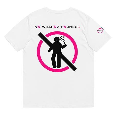 NO WEAPON FORMED 'TWO FACED PPL' HOT PINK/WHITE/BLACK - Unisex organic cotton t-shirt