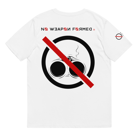 NO WEAPON FORMED 'SHOTGUN' BLACK/RED/WHITE - Unisex organic cotton t-shirt