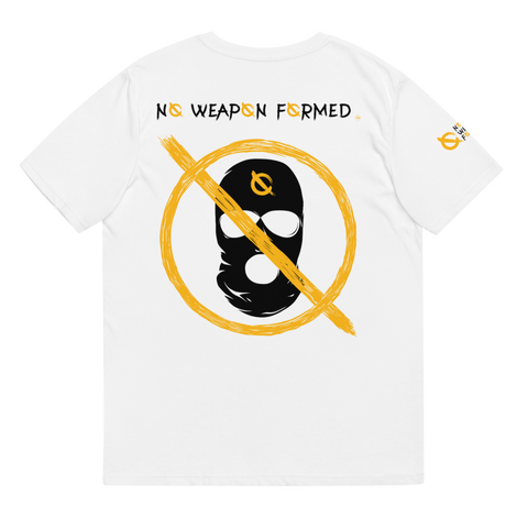 NO WEAPON FORMED 'ROBBER/OPPS' BLACK/YELLOW - Unisex organic cotton t-shirt