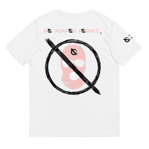 NO WEAPON FORMED 'ROBBER/OPPS' PINK/WHITE/BLACK - Unisex organic cotton t-shirt
