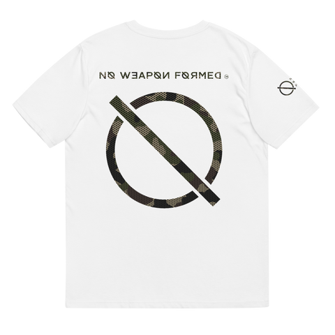 NO WEAPON FORMED DIGITAL CAMO LOGO - Unisex organic cotton t-shirt