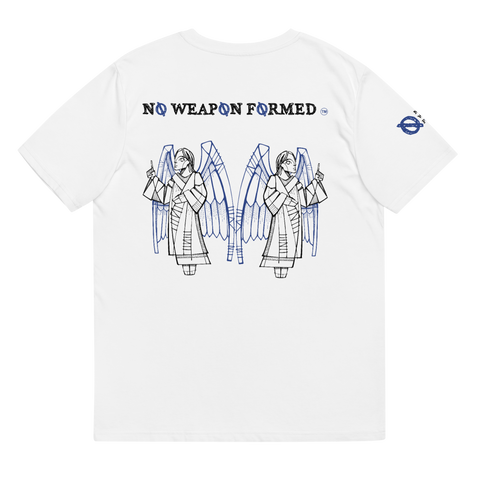 NO WEAPON FORMED "CONTOURED ANGEL"  NAVY/WHITE - Unisex organic cotton t-shirt