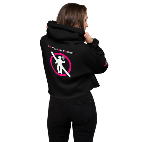 NO WEAPON FORMED 'TWO FACED PPL' HOT PINK/WHITE - Women's Crop Hoodie