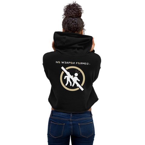 NO WEAPON FORMED 'BACKSTABBERS'  GOLD/WHITE/BLACK - Women's Crop Hoodie