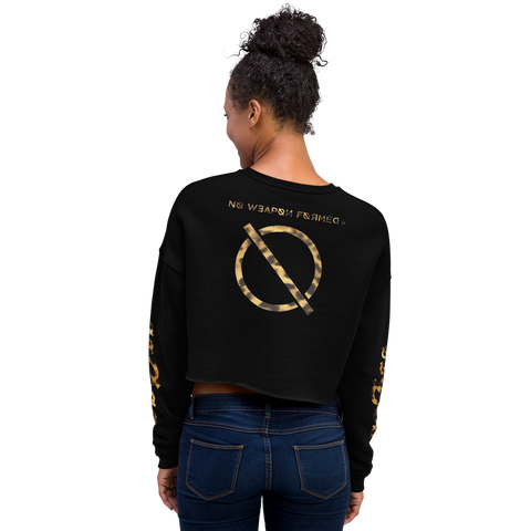 NO WEAPON FORMED LEOPARD PATTERN LOGO - Women's Crop Sweatshirt