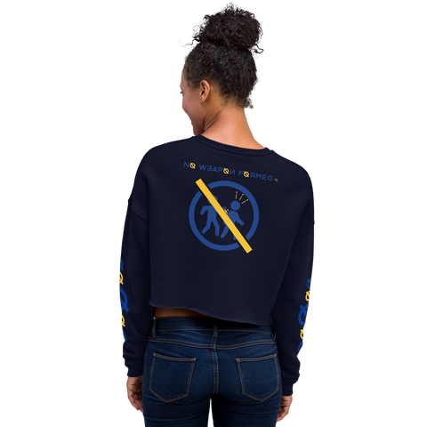 NO WEAPON FORMED 'BACKSTABBERS' BLUE/YELLOW - Women's Crop Sweatshirt