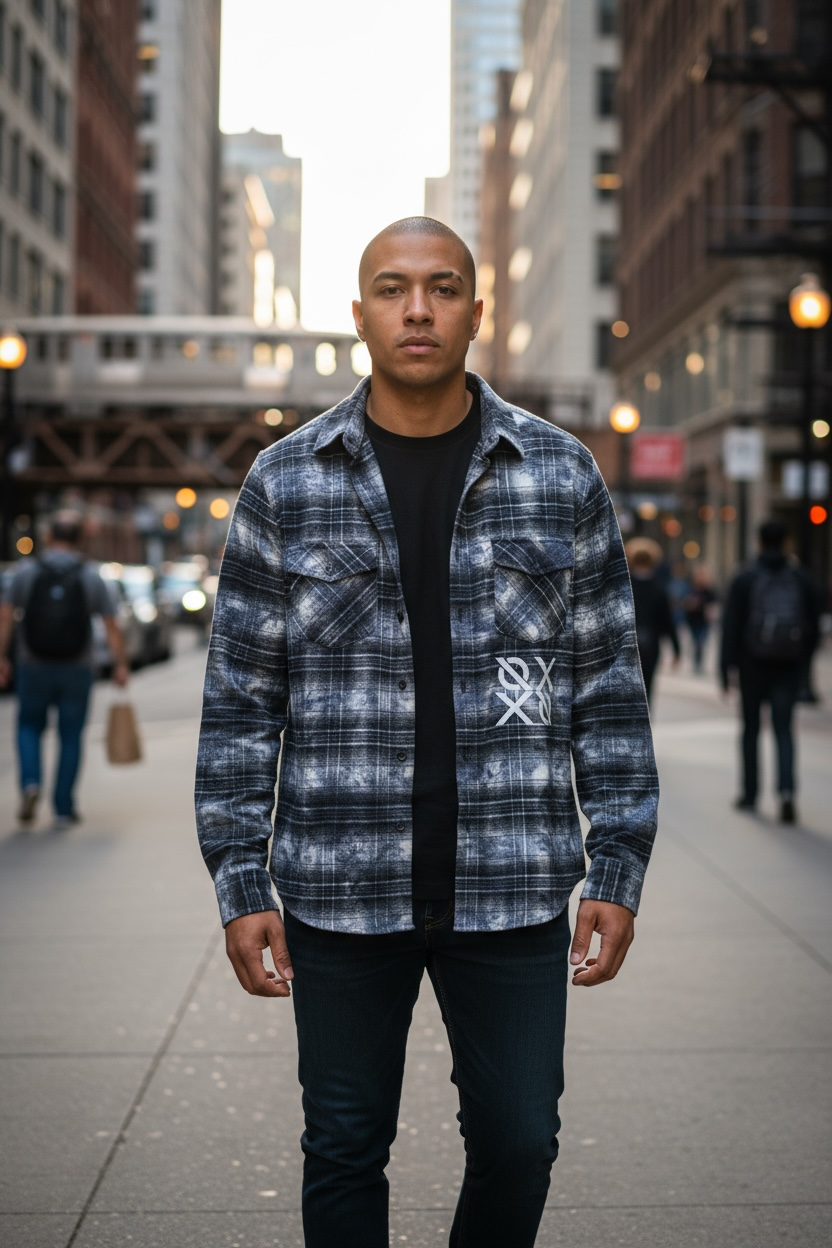 3M REFLECTIVE DISTRESSED & FROST WASHED FLANNEL — NO WEAPON FORMED®