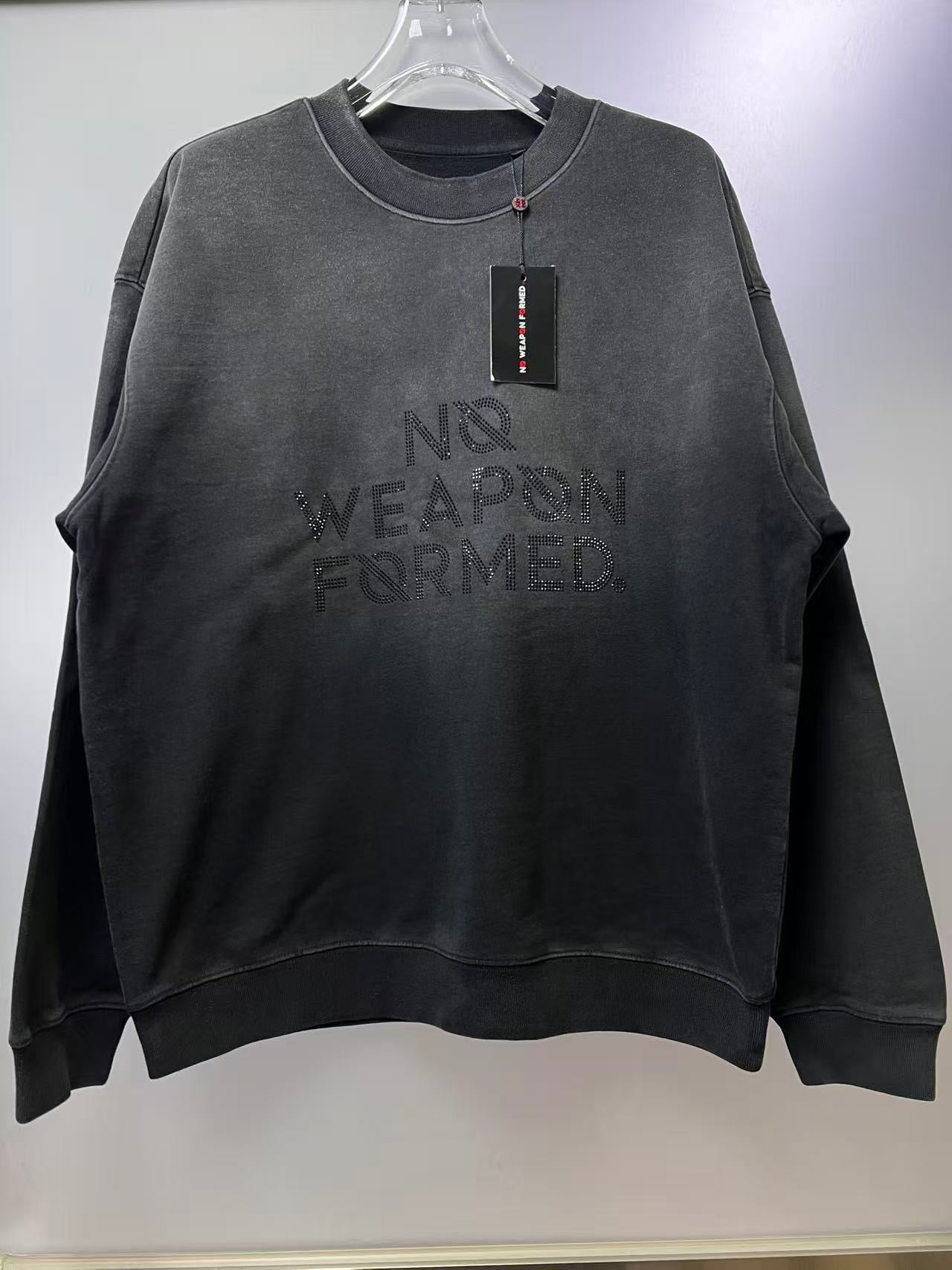 NO WEAPON FORMED® RHINESTONE LOGO SWEATSHIRT - FRONT