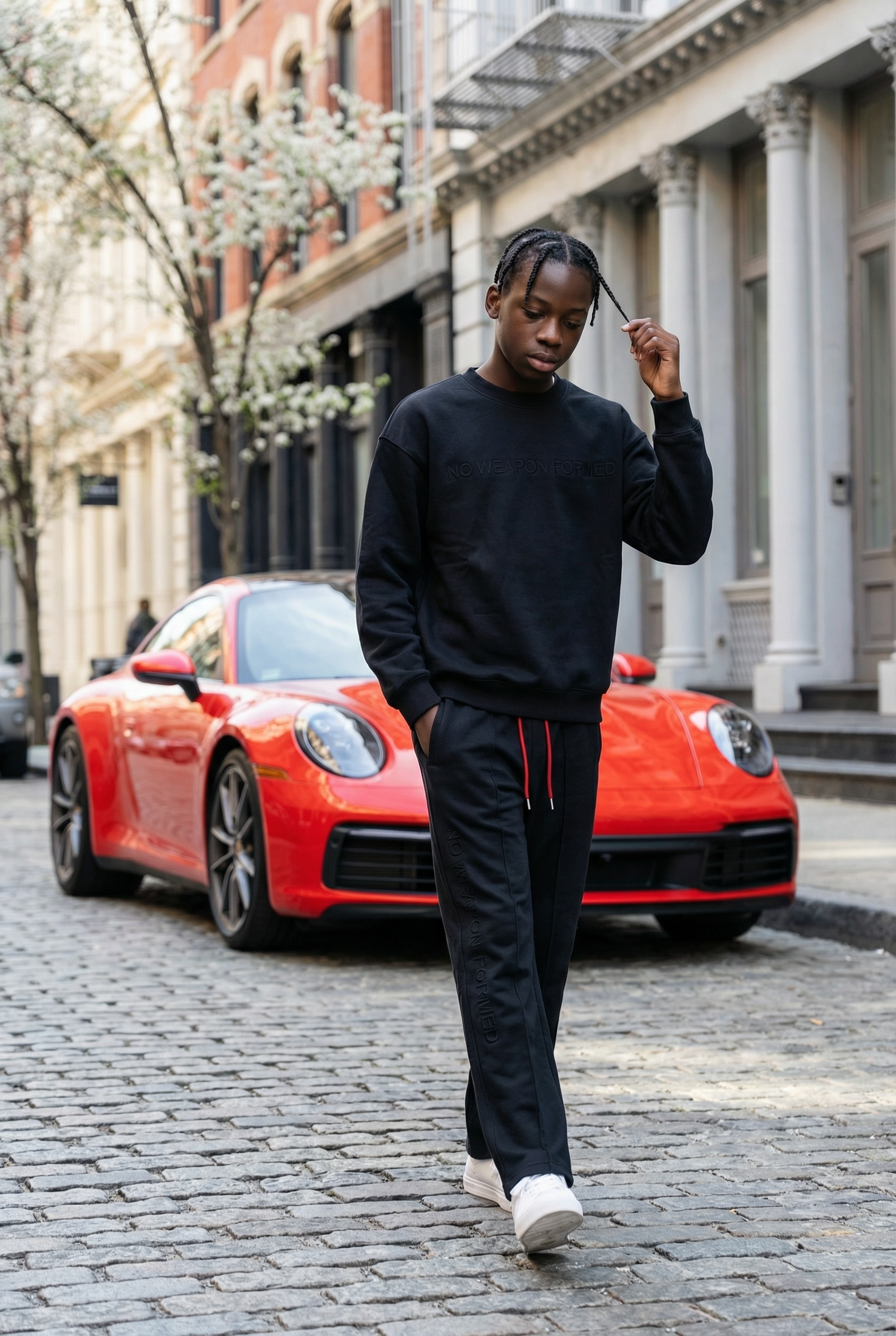 NO WEAPON FORMED® LASER ETCHED BLACK SWEAT SUIT