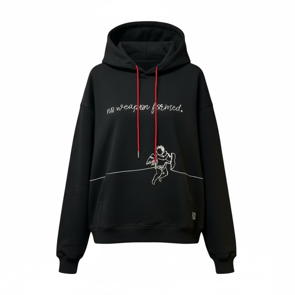 EMBROIDERED STRING ANGEL HOODIE - SCRIPTED ANGEL COLLECTION