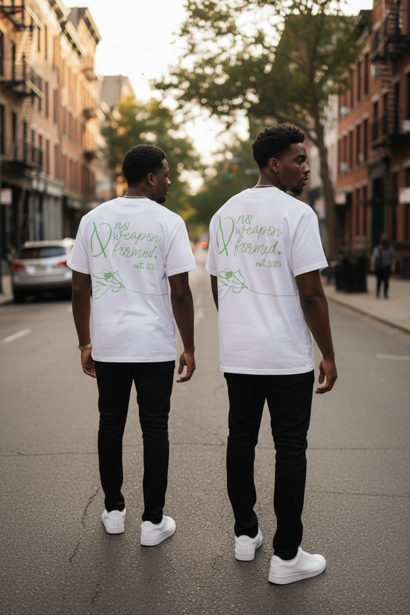 Embroidered String Angel Oversized Tee – No Weapon Formed Collection