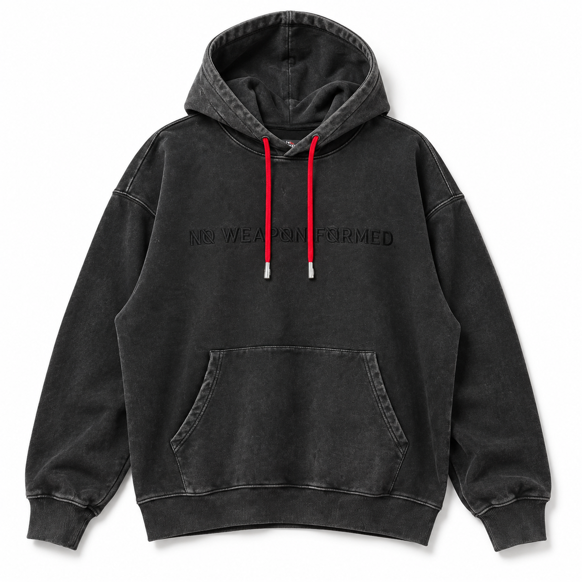 Black NO WEAPON FORMED® Embroidered Logo Washed Hoodie