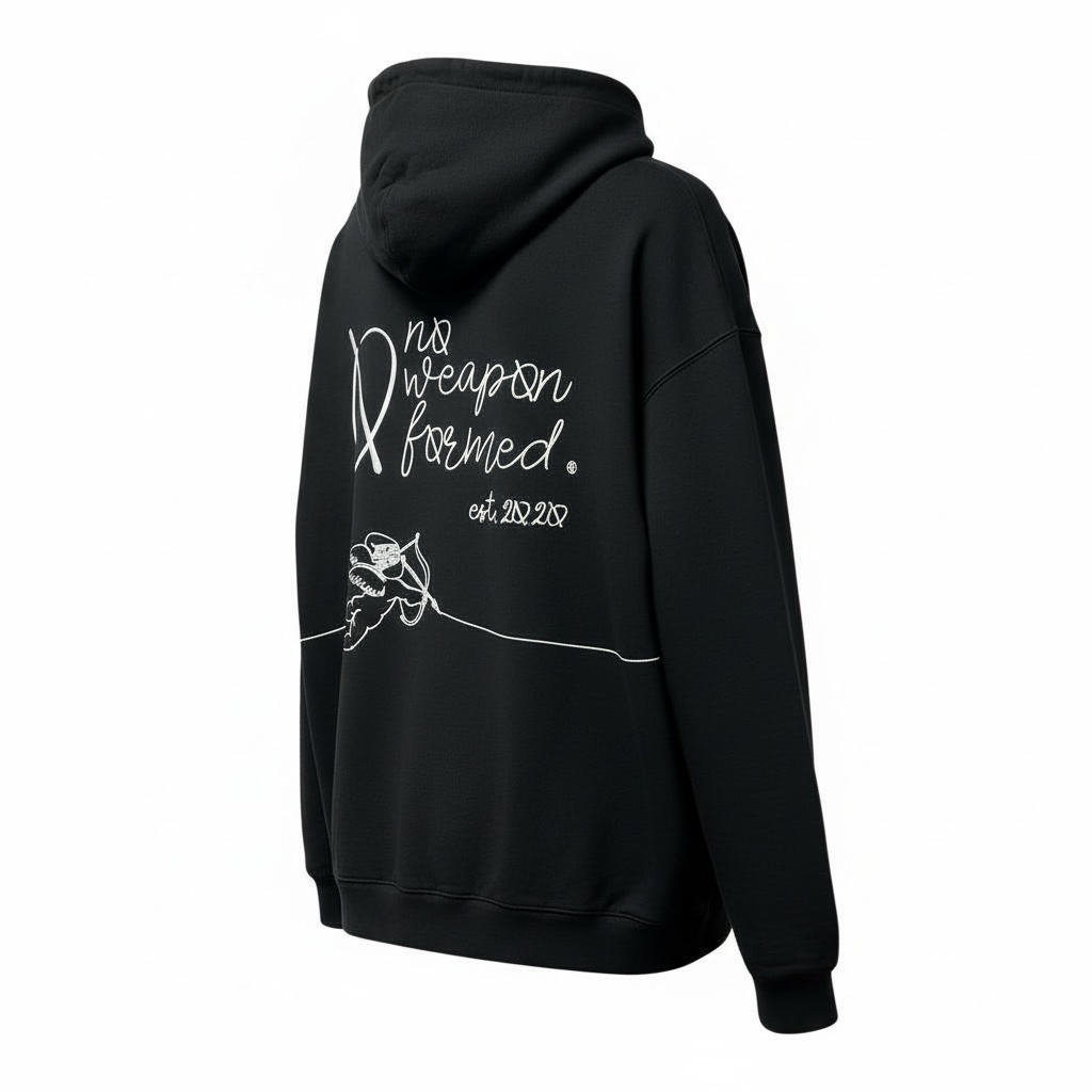 EMBROIDERED STRING ANGEL HOODIE - SCRIPTED ANGEL COLLECTION