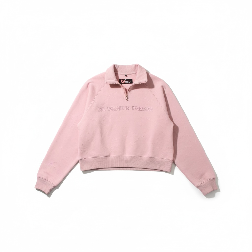 NO WEAPON FORMED®  WOMENS LASER ETCHED & RHINESTONE PINK SWEAT SUIT