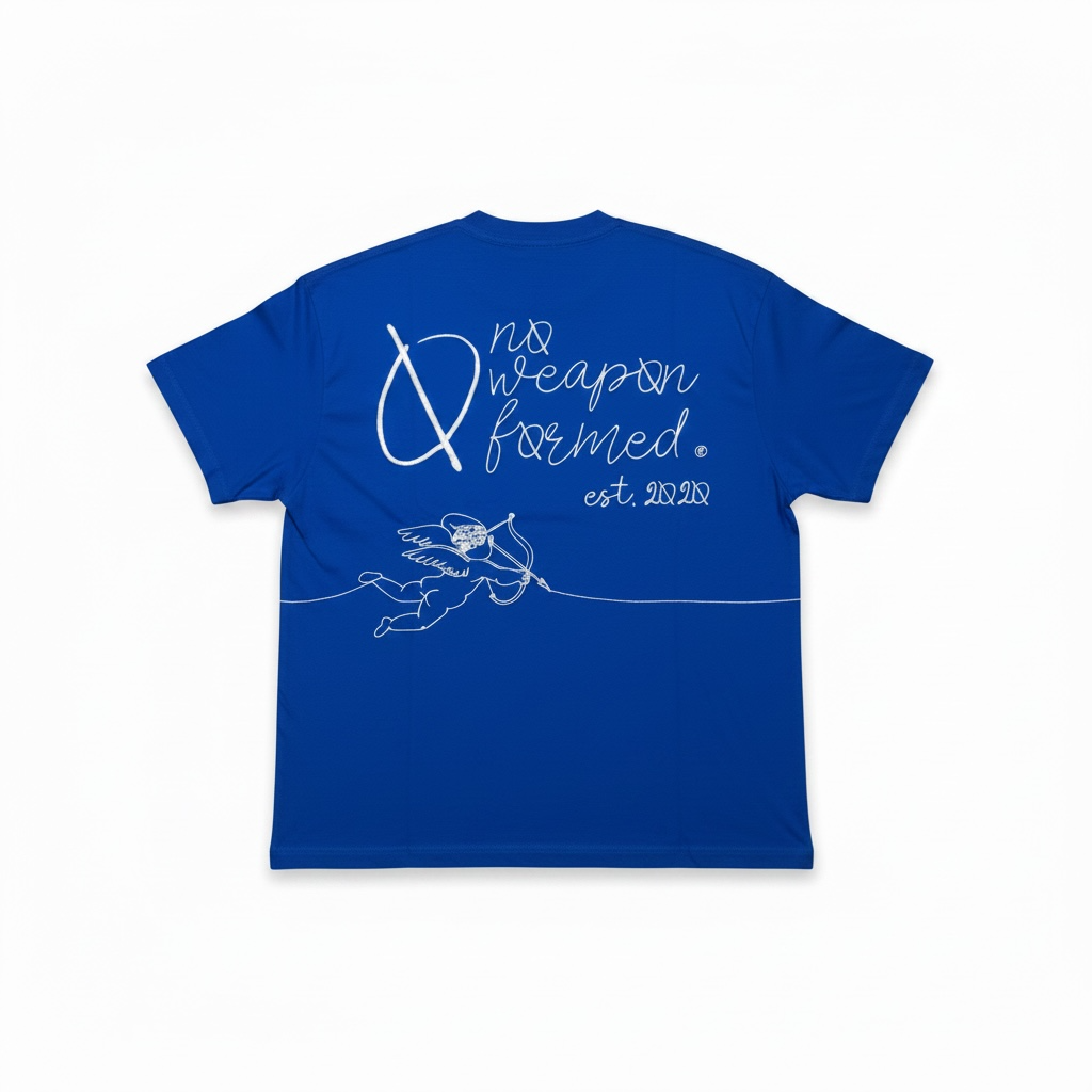 BLUE STRING ANGEL NO WEAPON FORMED T SHIRT
