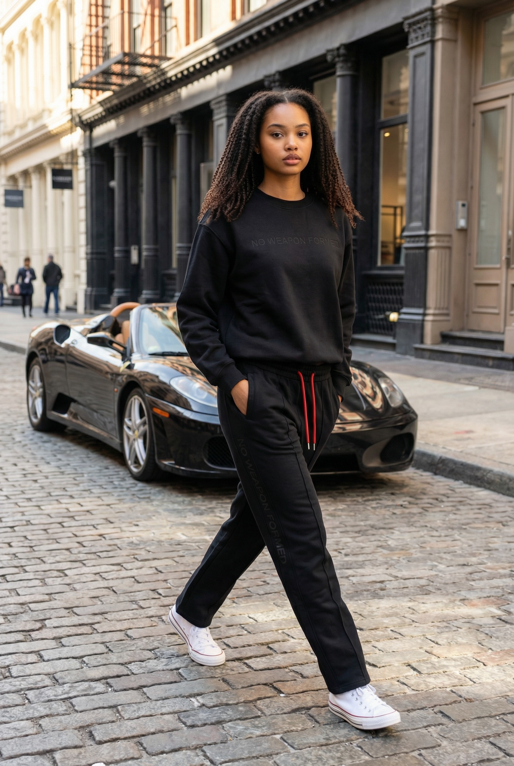 NO WEAPON FORMED® LASER ETCHED BLACK SWEAT SUIT