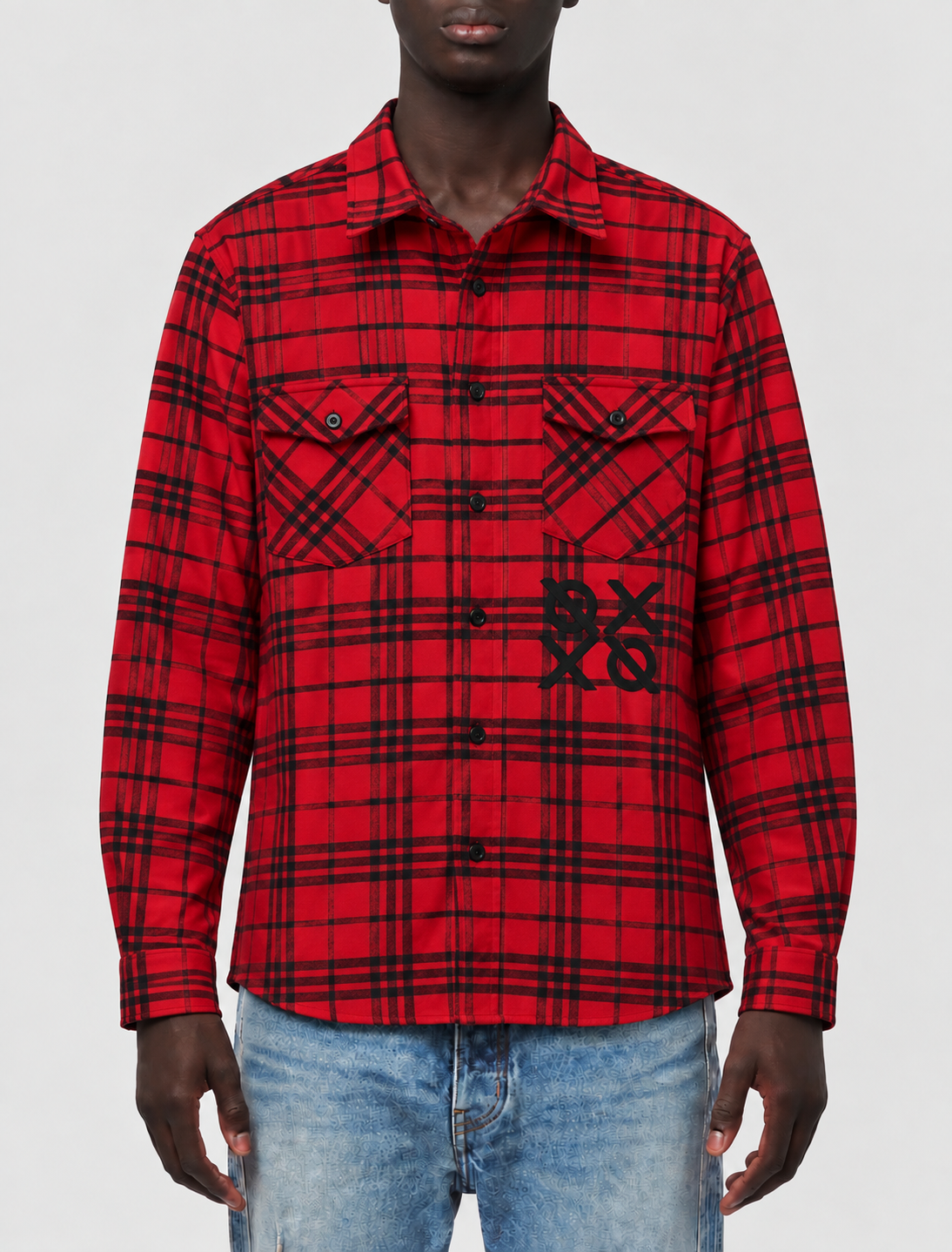 Red & Black Heavy Brushed Flannel Shirt/Jacket - No Weapon Formed