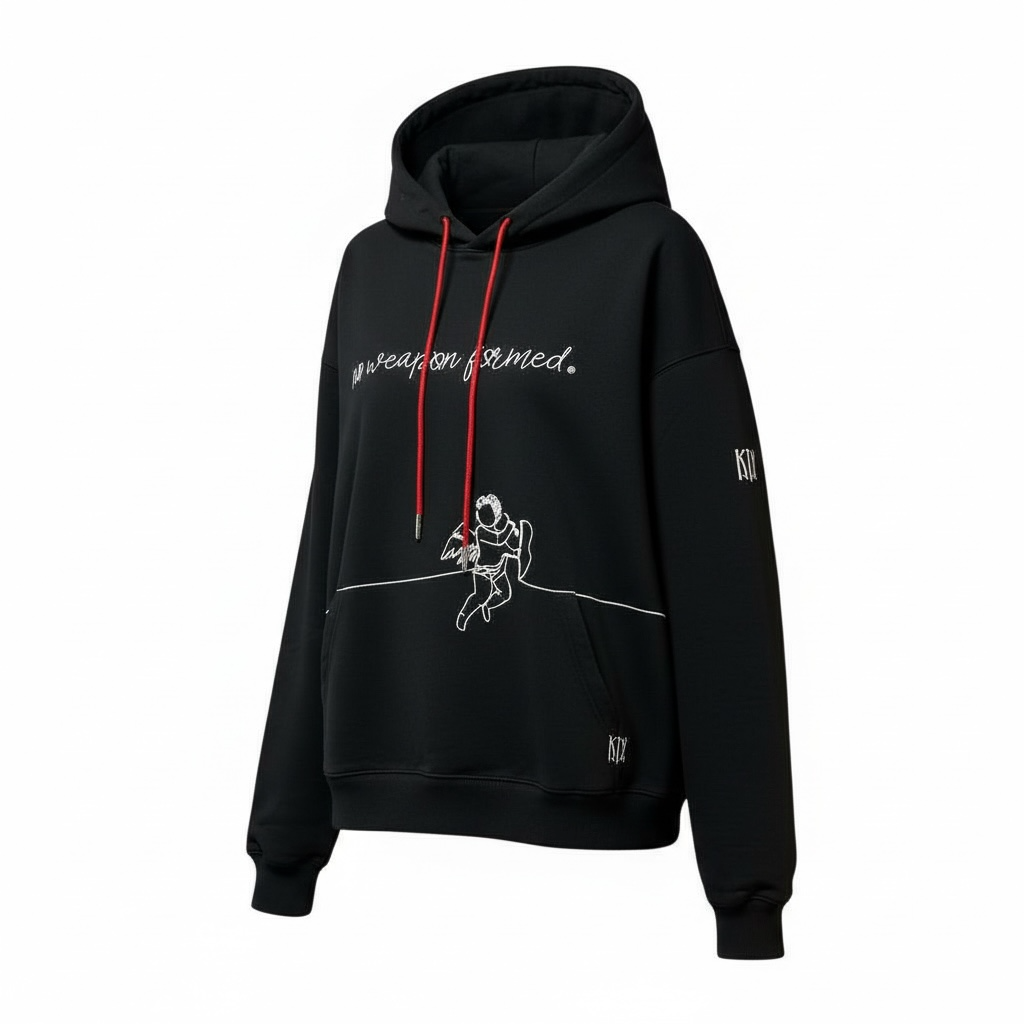 EMBROIDERED STRING ANGEL HOODIE - SCRIPTED ANGEL COLLECTION