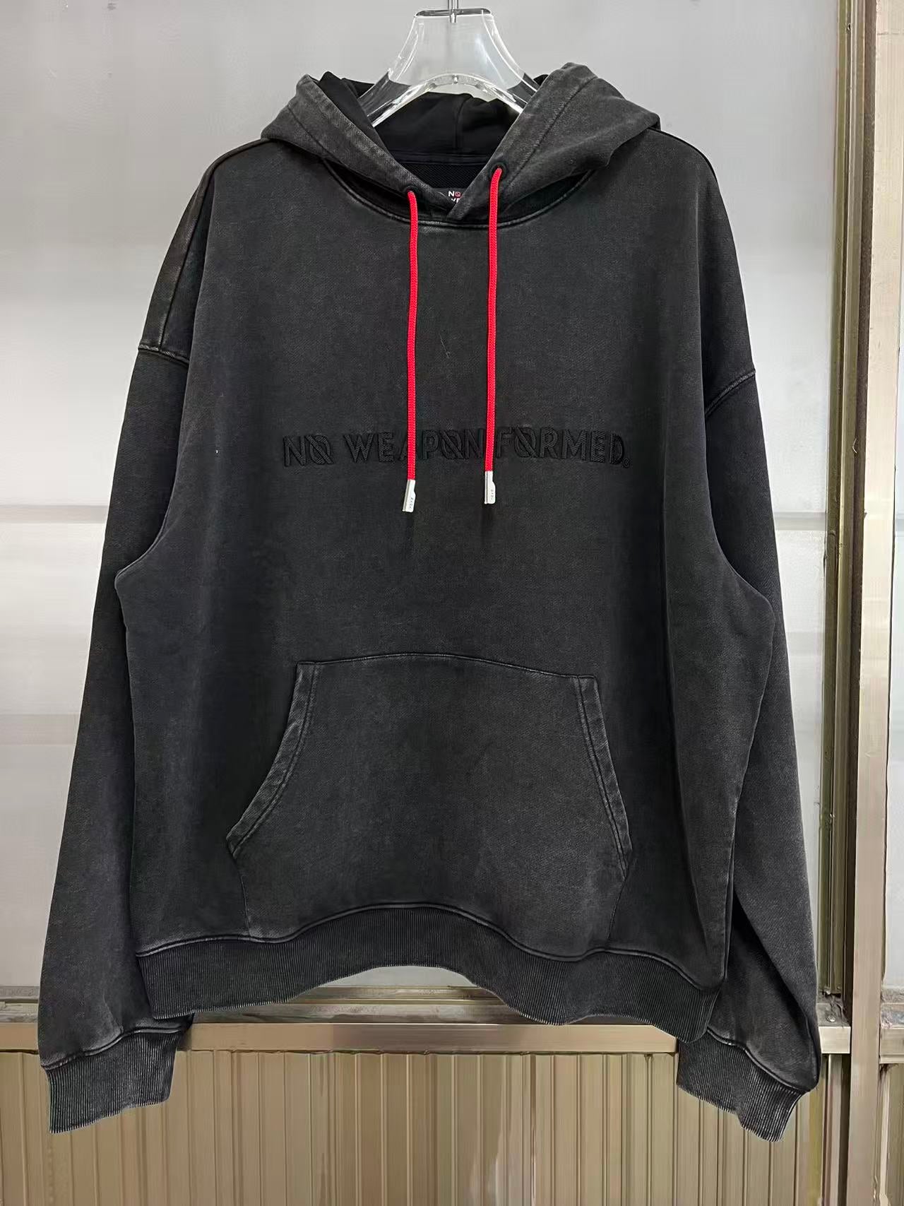 NO WEAPON FORMED® Embroidered Logo Washed Hoodie