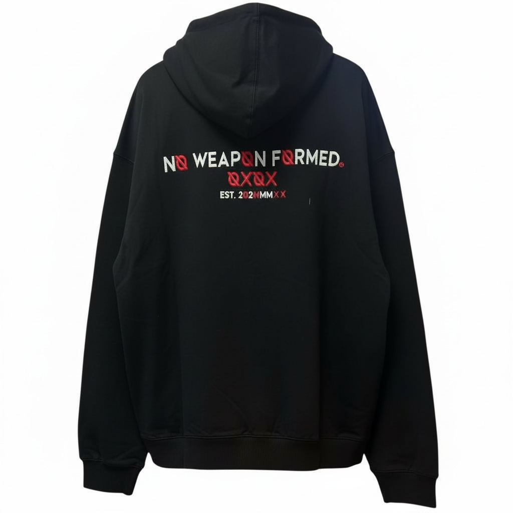 No Weapon Formed® Branded Satin Embroidered Hoodie