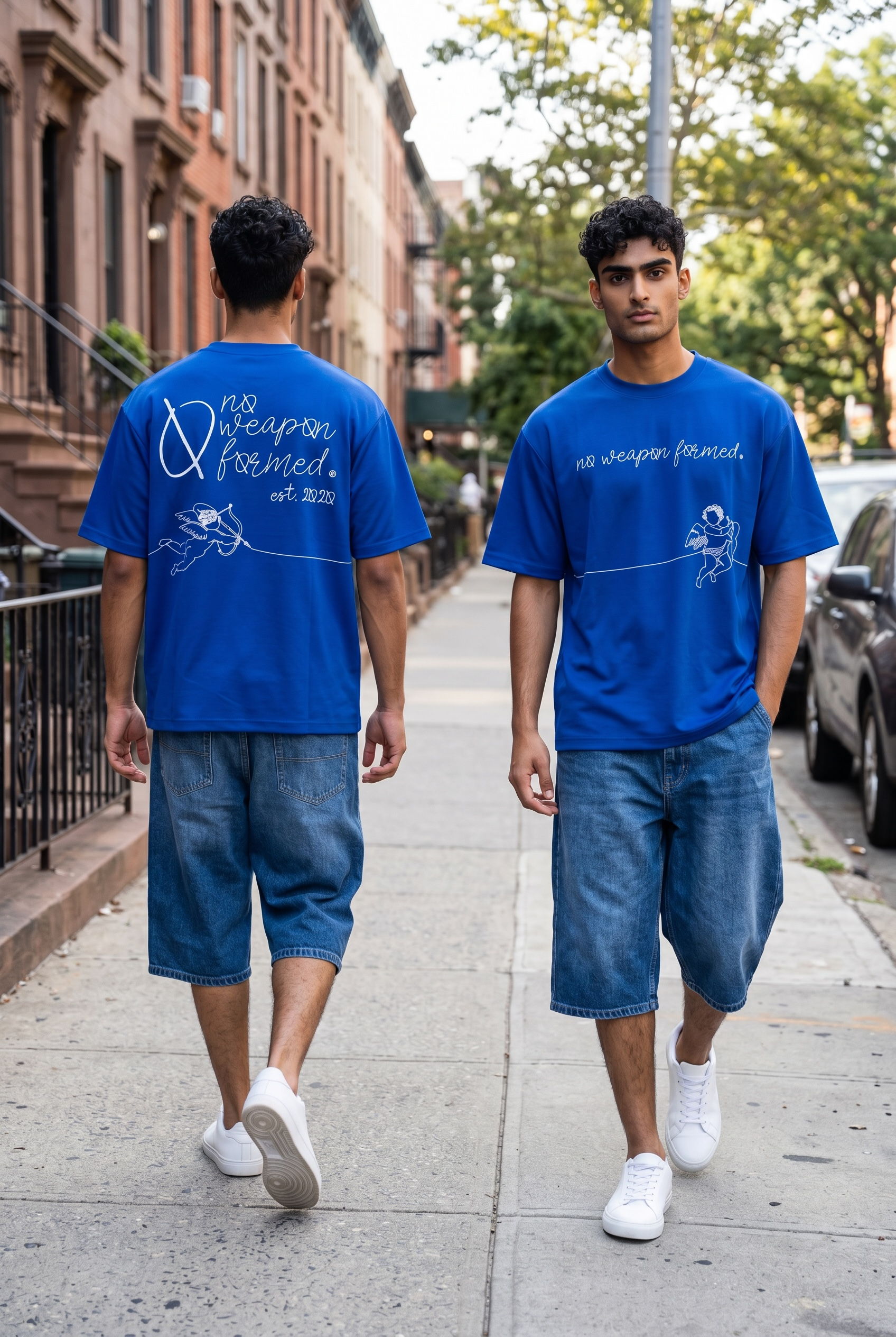 BLUE STRING ANGEL NO WEAPON FORMED T SHIRT