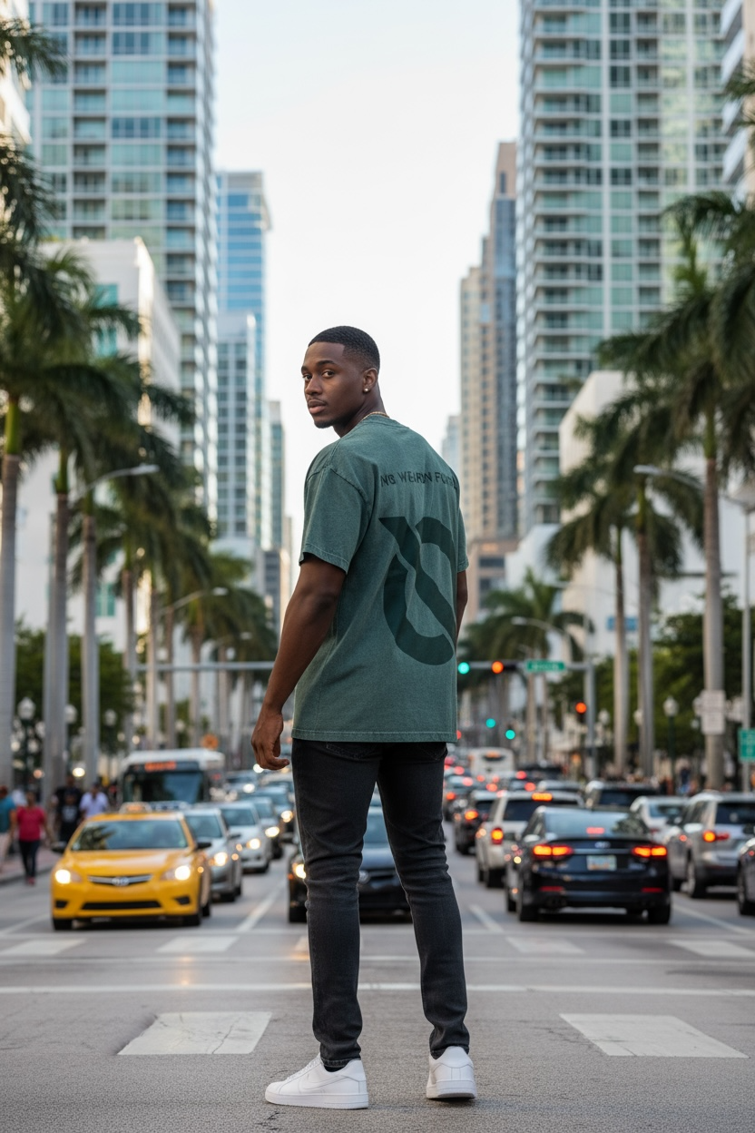 Washed Printed Logo Over Size Tee – No Weapon Formed Collection