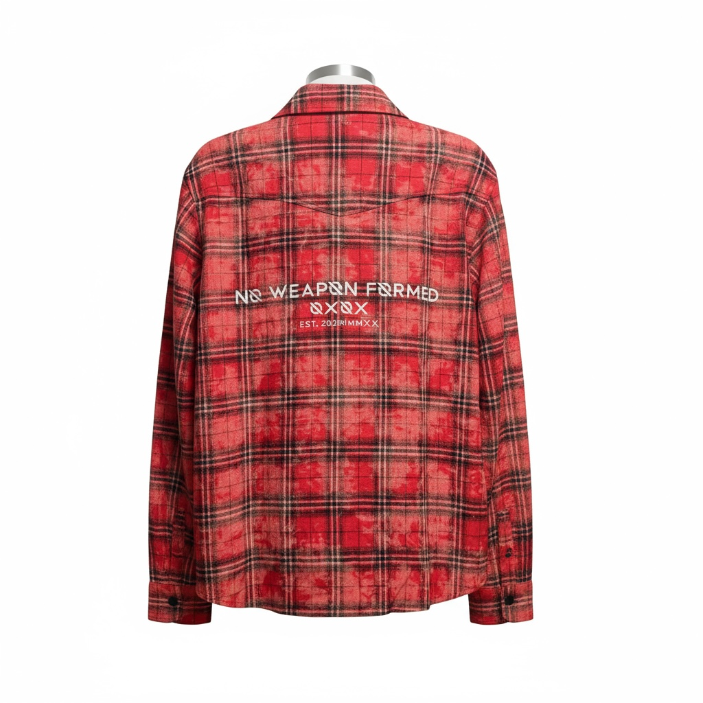 3M REFLECTIVE DISTRESSED & FROST WASHED FLANNEL — NO WEAPON FORMED®